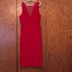 Red mid length dress